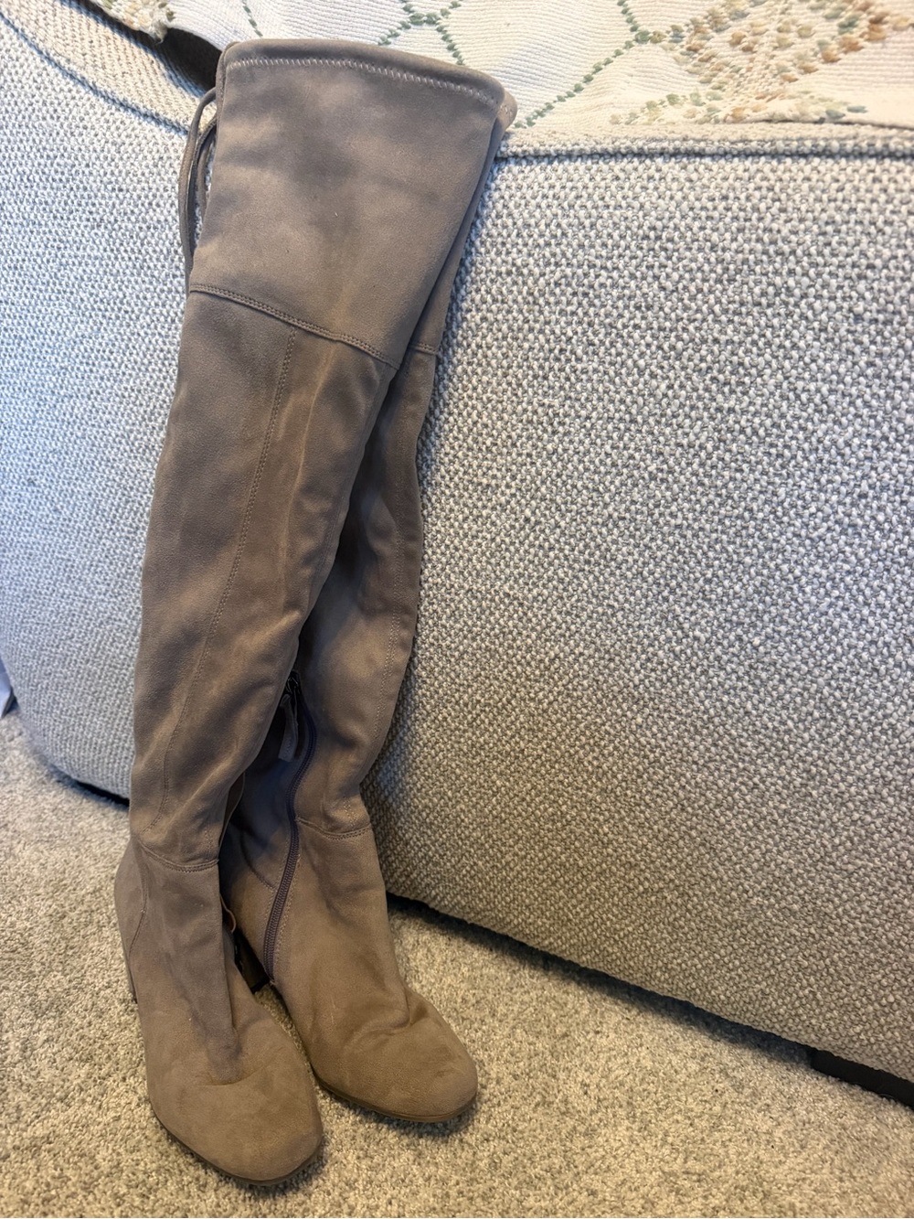 Franco Sarto Over-the-Knee Taupe Suede Boots